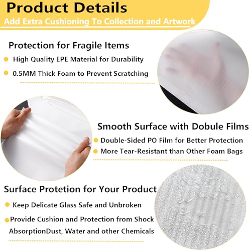 16”x24”Large Foam Pouches 50Pack Cushion Wrap Bags for Packing Moving