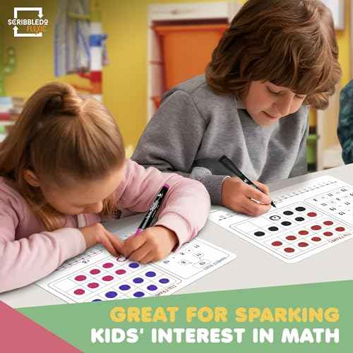 SCRIBBLEDO Number Bonds 9¡±x12¡± Small White Board Dry Erase Sheets Math Manipulatives Number Chart Ten Frame Number Line Math Supplies Teacher Students Classroom Pack of 10 Sheets