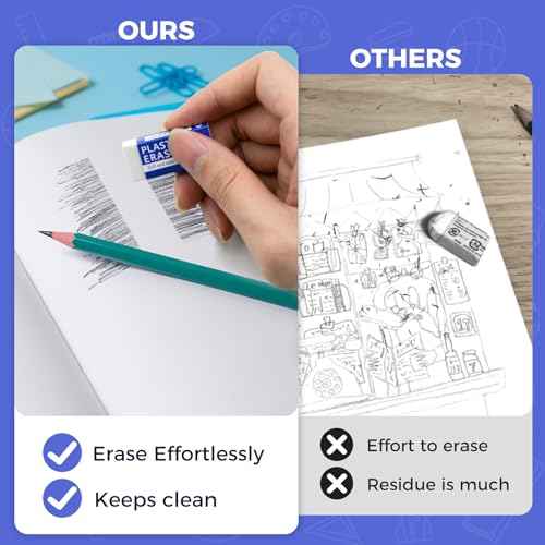 25 Pack White Eraser for Pencil, Bulk Art Erasers for Drawing Sketching, Pencil Erasers Rubber for Kids Prize, School Classroom Students, Office Supplies