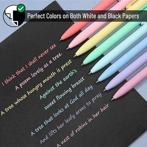 Mr. Pen- Retractable Gel Pens, 8 Pack, Pastel Ink, Fine Point 0.7mm, Cute and Aesthetic for Journaling