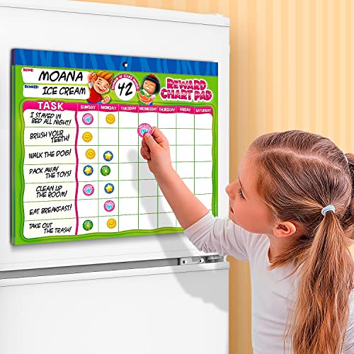 Learn & Climb 26-Week Kids Behavior Reward Chart System with Magnetic Sticker Pad - 2800 Stickers Included