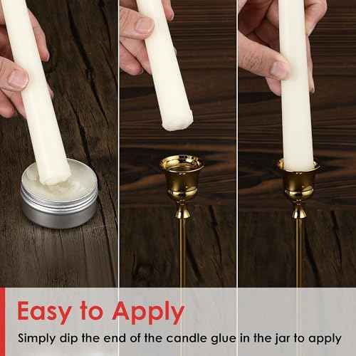 Enhon 2 Pack Candle Stick Glue Adhesive for Taper to Hold Candles in Place