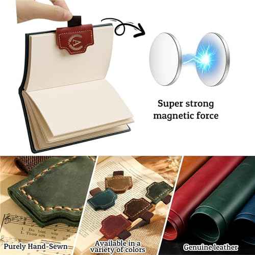 Personalized Bygone Mark Bookmark with Pen Holder, Leather Magnetic Book Markers 26 Letters,Gifts for Book Lovers, Readers, Leather Page Marks for Men Women (Blue, J)