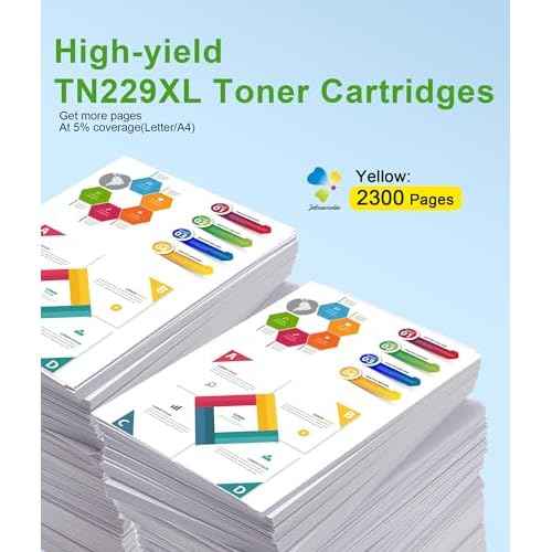 TN229XL TN229XLY Yellow High Yield Toner Cartridge Compatible Replacement for Brother TN229XL TN-229XL TN229 for Brother MFC-L3780CDW MFC-L3720CDW HL-L3280CDW HL-L3300CDW Printers (1 Pack)