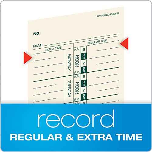 TOPS Weekly Employee Time Cards - One Sided Time Tracking Cards, Green Ink Print, 9" x 3.5", Manila Stock, Payroll Attendance Record, Ideal for Small to Large Businesses - 500 Cards (Pack of 1)