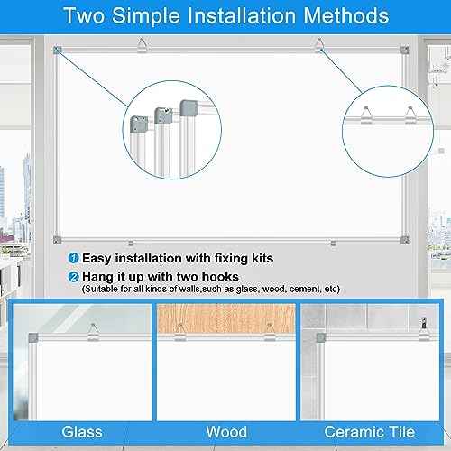 White Board Dry Erase Whiteboard for Wall 36" x 24" Aluminum Presentation Magnetic Whiteboards with Long Pen Tray, 12 Magnets, 3 Markers & 1 Eraser