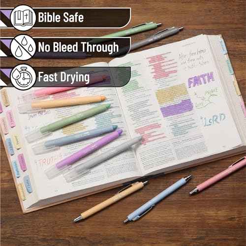 Mr. Pen- Bible Highlighters and Pens No Bleed, 12 Pack, Gel Highlighters, Bible Pens No Bleed Through