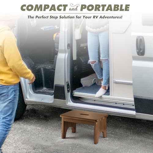 Wooden Step Stool, 9in One Step Stool for Adults, Wooden Beside Step Platform with 550 Load Capacity, Heavy Duty/Portable/Nonslip/Durable Construction Safe Step Support for Bedroom/Home Kitchen