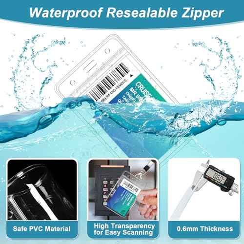 3 Pack Clear ID Badge Holder with Lanyard Black Lanyards with Vertical Waterproof ID Badge Holder for Office, School, Travel