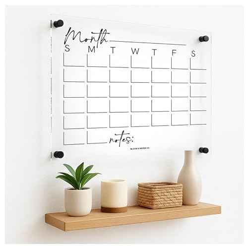 Premium Acrylic Calendar for Wall (16.75¡± x 13.25¡± x 1/4¡±) Acrylic Family Wall Calendar, Clear Calendar for Wall, Calendar Dry Erase Board for Wall, Home, Office, or Family Command Center
