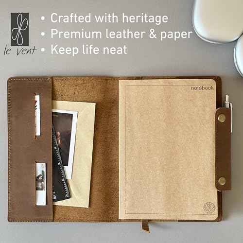 Albero A5 Genuine Leather Journal Refillable ? 5x8 Notebook Cover ? 360 Lined Pages (100gsm) ? Writing Diary Organizer - Vintage Brown Handmade Note Book for Men & Women