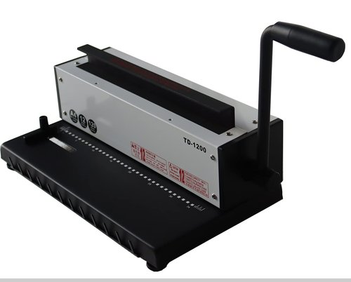 INTBUYING All Steel Metal Base Wire Coil Binding Machine 34Holes 3:1 Square Punching-Binding Machine Binding Iron Ring Machine 120 Sheets Binding Capacity#TD1200 Machine a Cahier Spirale