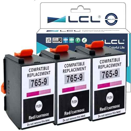 LCL 765-9 Red Ink Cartridge Replacement for Pitney Bowes DM300C DM400C DM425C-ML DM425C-MM DM450C DM475C 3C00 4C00 5C00 6C00 Postage Meters (3-Pack)