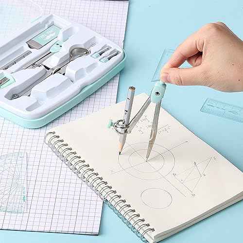 Mr. Pen- Geometry Set, 13 pcs, Compass for Geometry Compass, Geometry Kit Set with Shatterproof Storage Box, Math Compass, Geometry Set for School, Compass Math, Protractor and Compass Set