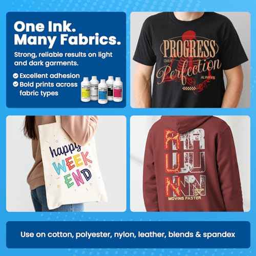DTF Ink White 500ML (16.9 fl oz) Refill ? High Opacity, Clog-Free Formula ? Compatible with All DTF Printheads Including I3200, XP600, L1800, ET8550 ? Reliable Color Accuracy & Smooth Ink Flow