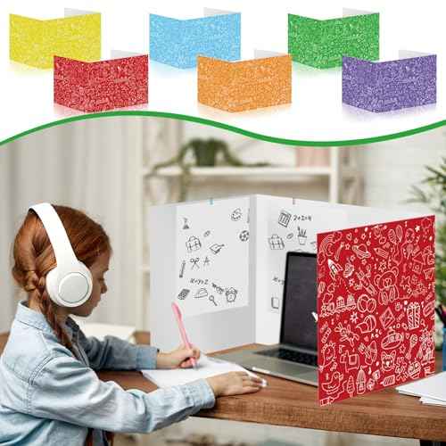 Cinrobiye 24 Pcs Inspirational Privacy Folders Standard for Students Cardboard Shields Test Privacy Boards Motivational Words Desk Dividers Shield for Classroom School Study Supplies (Simple)