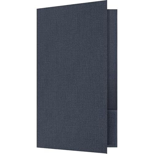 LUXPaper 9" x 14.5" Presentation Folders | Legal Size | Two Pocket | Nautical Blue Linen | 100lb. Cover | 25 Qty