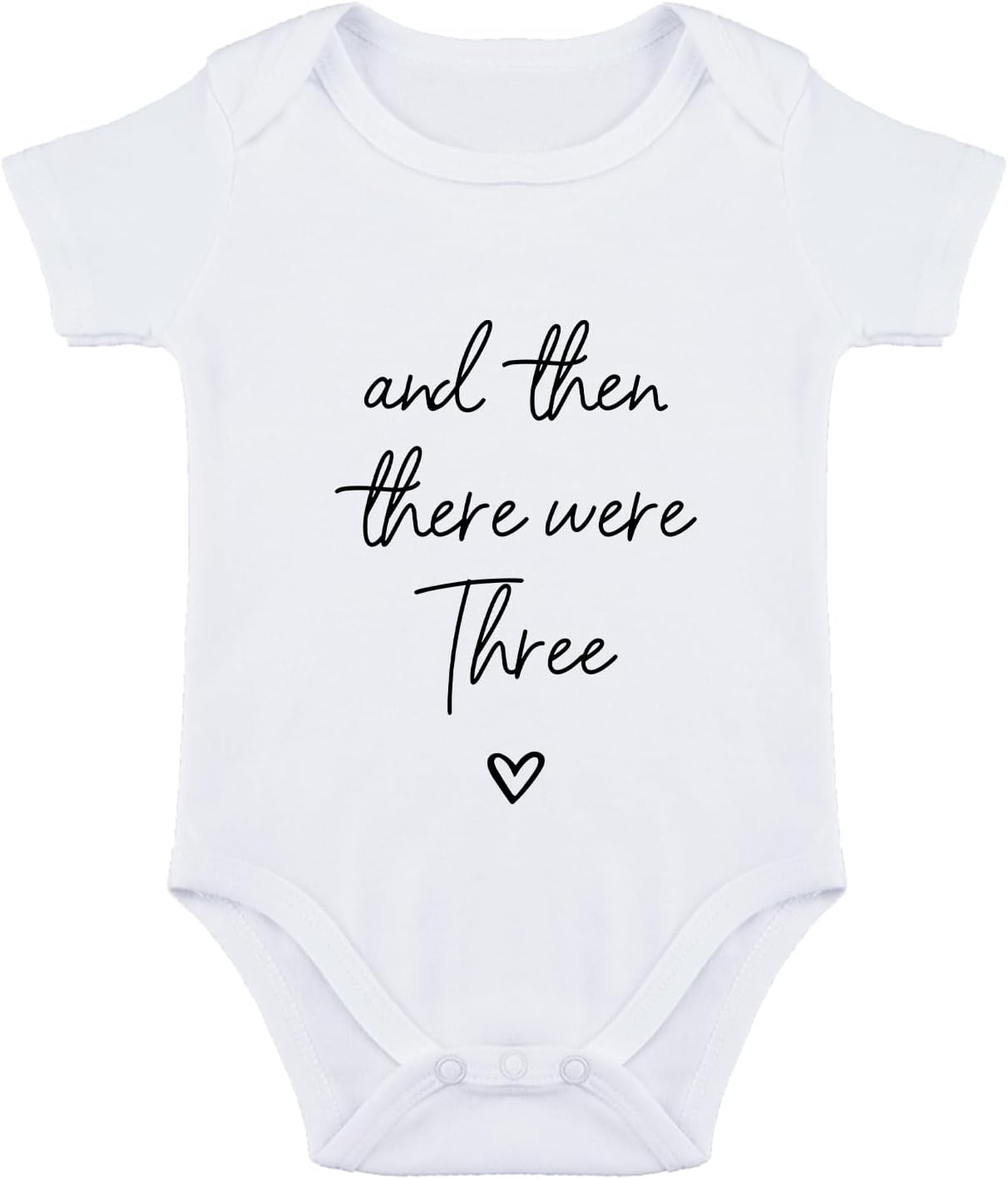 And Then There Were Three Bodysuit - Baby Pregnancy Announcement for Grandparents | Unisex Infant Size