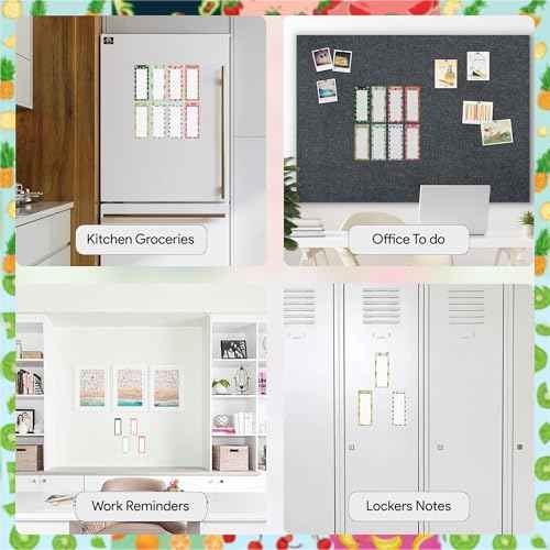 8 Magnetic Notepads ? Notepads for Grocery List, Shopping List, To-Do List, Reminders -Strong Magnetic Back- Memo Notepad with Realistic Fruit Designs | 25 Sheets per Pad 7.5 x 3.5 inch (8 Pack)