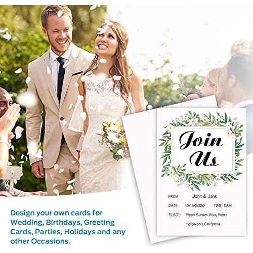 Ohuhu Blank White Cards and Envelopes 200 Pack - 5" x 7" Heavyweight Folded Cards and A7 Envelopes for DIY Greeting Cards Wedding Birthday Invitations Baby Shower Thank You Cards and All Occasions