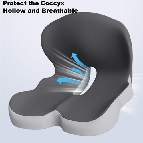 Reenly Back and Seat Cushion, 2025 Upgraded Sooth+Ergonomic Memory Foam L Shaped Car Seat Cushion, Fits The Waist Curve Used to Relieve Tailbone Discomfort While Driving (Grey-Black2.0)