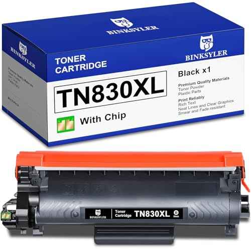 TN830XL Toner Cartridge for Brother TN830 Printer DCP-L2640DW HL-L2460DW (1x Black, High Yield)