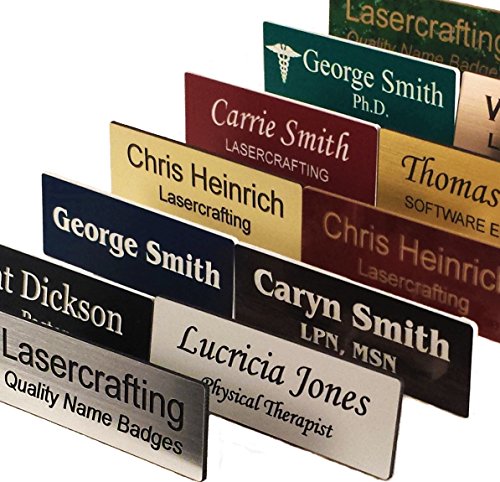 Custom Engraved Name Tag with Magnet or Pin Back - Personalized Laser-Engraved ID Badge