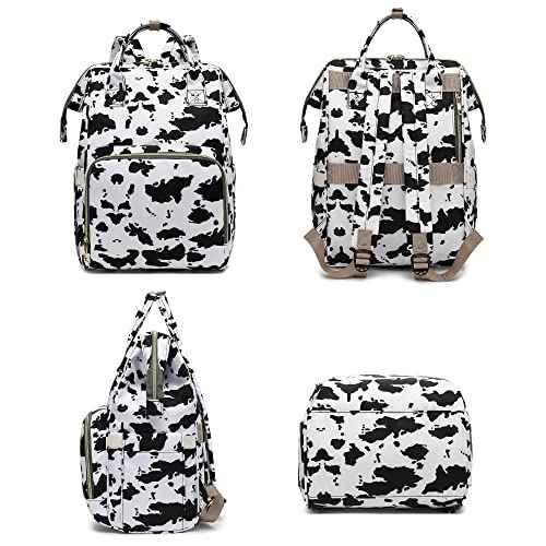 Cow Print Laptop Backpack for Women Men, 15.6 inch College School Backpack Bookbag for Work/School/Travel/Business