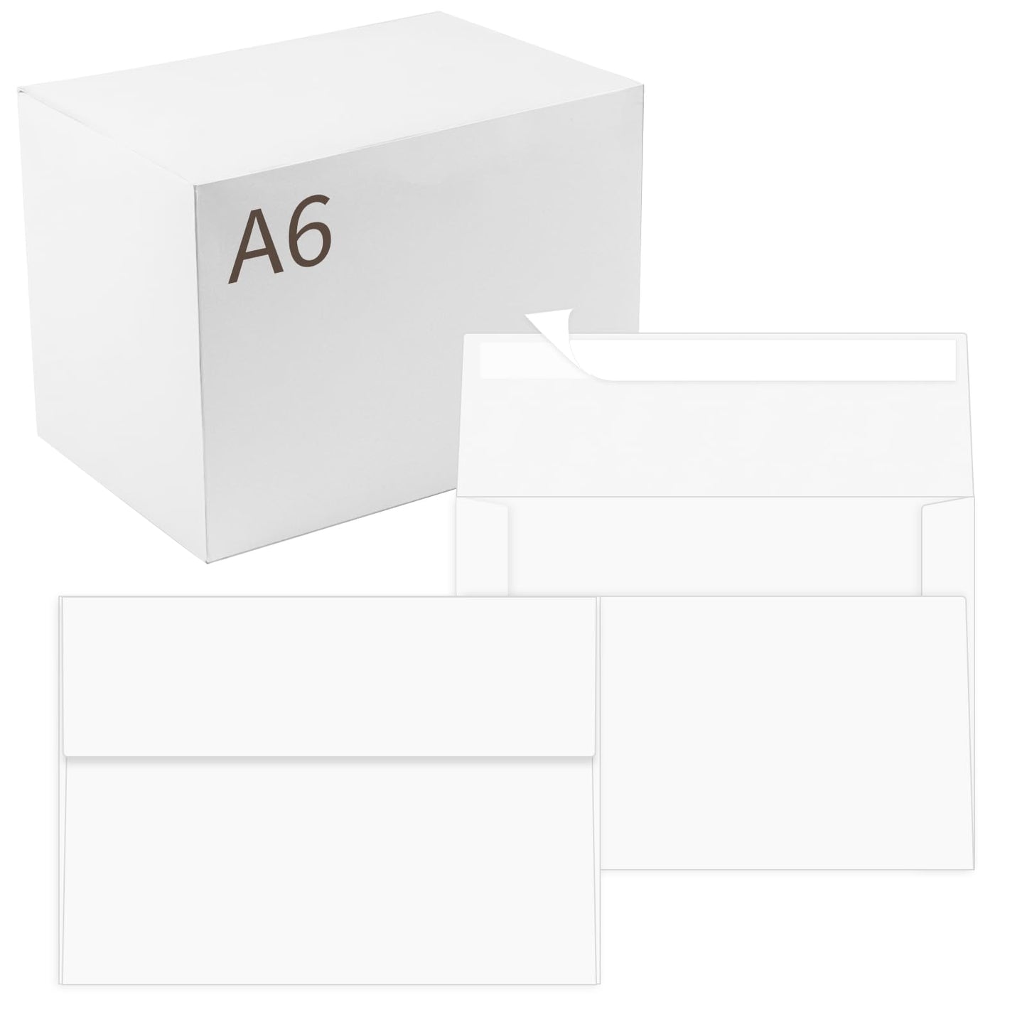 Ouzoustate 200 Pack White 4x6 Envelopes A6 Invitation Envelopes Self Seal for Wedding Birthday Party Baby Shower Thank you Notes, Greeting Cards (200, A6)