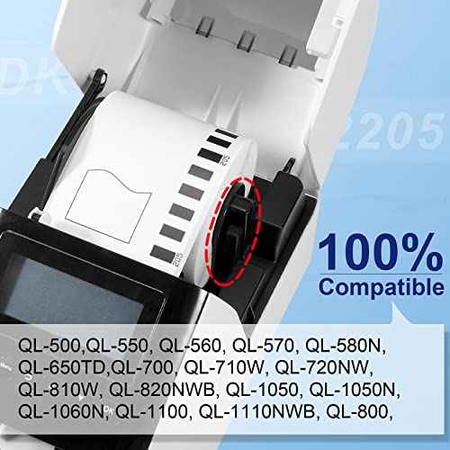 COLORTY 12 Rolls Compatible with Brother DK-2205 Continuous Paper Labels 2-3/7" x 100'(62mm x 30.48m), for Brother QL Label Printers QL-800 810W 820 820NWB 700 710W 600 1100nwb (12 Rolls + 1 Fram)