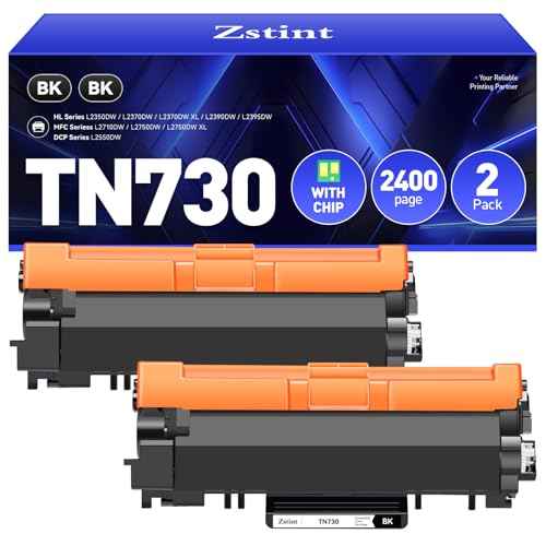 TN730 Toner Cartridge Replacement for Brother TN730 TN760 TN-730 TN-760 High Yield Black Cartridge MFC-L2710DW MFC-L2750DW HL-L2350DW HL-L2370DW HL-L2395DW HL-L2390DW DCP-L2550DW MFC-L2690DW Printers