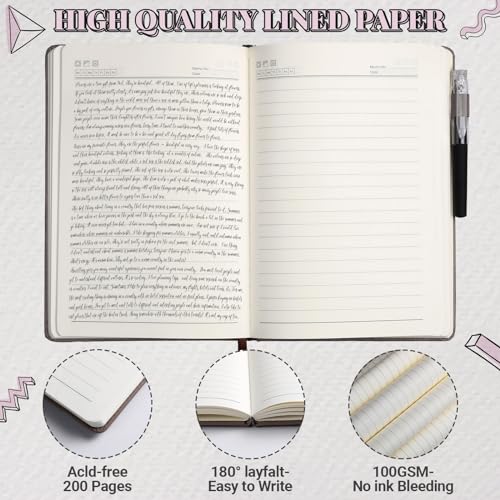 Estune 10 Pack Lined Journal Notebook A5 Tree of Life Hardcover Leather Journal with 10 Pen, College Ruled Notebook for Travel, Business, Work, Office, School Note Taking Diary(Soft Color)