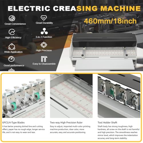 LALABU 3-in-1 Electric Paper Creasing Machine 460mm / 18 inch Folding & Cutting Tool