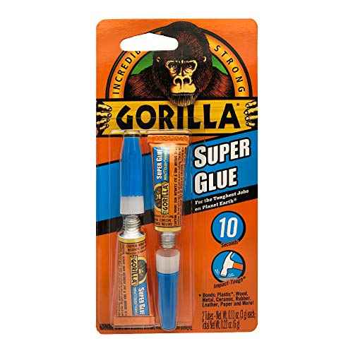 Gorilla Super Glue, Two 3 Gram Tubes, Clear, (Pack of 12)