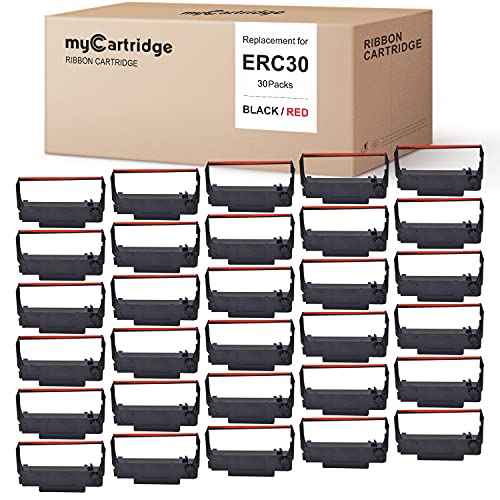 MYCARTRIDGE Compatible Ribbon Cartridge Replacement ERC30 ERC-30 ERC 30 34 38 B/R for use in ERC38 NK506 (Black Red, 30 Pack)