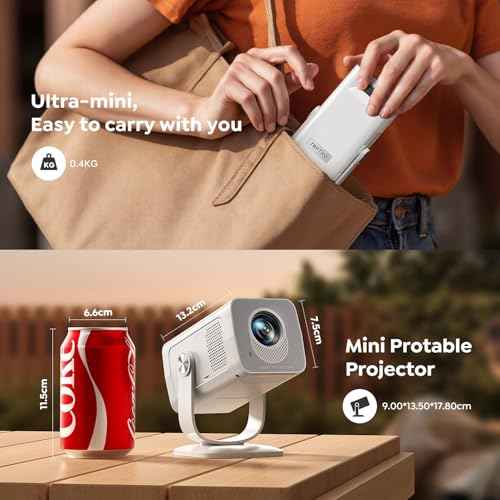 Mini Projector with WiFi6 and Two-Way Bluetooth5.4, 4K Smart 1080P Portable Outdoor Movie Proyector with Android 13 & Built-in Apps, Auto Keystone & 270¡Æ Rotation,Compatible with Phone/HDMI/TV Stick