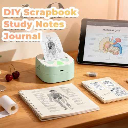Sticker Printer Mini Print Pod, Bluetooth Thermal Sticker Maker Machine with 3 Roll Paper, D20 Portable Inkless Pocket impresora port?til Picture Label Printer for Phone DIYJournal Kids Gift