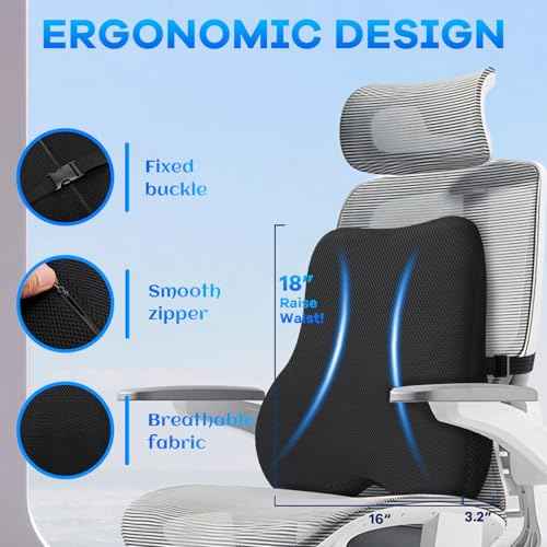 Gel-Infused Seat Cushion & Memory Foam Lumbar Pillow Set,Non-Slip Bottom£¬Breathable Mesh Cover£¬Portable Handle - Ergonomic Support for Office Chair Cushion, Car Seat Cushion and Wheelchair£¬Black