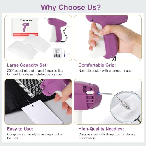PAG-Mass Standard Tagging Gun with 5 Needles & 2000 2in Barbs – Clothing Price Tagger