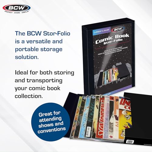 BCW Comic Book Stor-Folio ? 2 Pack | Comic Book Travel Case for Current & Silver Age | Magnetic Comic Folio Carrier