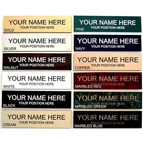 Lasercrafting Office Desk Name Plate or Wall/Door Sign - 2x8 or 2x10 - Laser Engraved Sign - CUSTOMIZE. Holder/bracket available. Choose colors and fonts. Great gift idea.