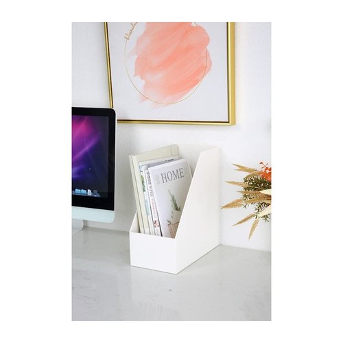 YBM HOME Vertical File Bins Organizer Open Front Design for Easy Access to Files, Documents, and Magazines, Ideal for Home Office, Work Desktops, or School, Large, 1270-3