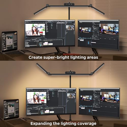 Led Desk Lamp for Office Home, Architect Desk Lamp with Clamp, Ultra Bright Dimmable Table Light, Stepless Dimming and Tempering Desk Light for Workbench Drafting Reading Study (Black)