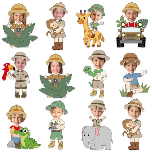 Party Greeting Jungle Safari Animals DIY Paper Cutouts - 60pcs Classroom Decor