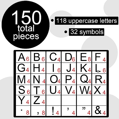 150 PCS Large 6" Bulletin Board Letters Set, Black Classroom Alphabet