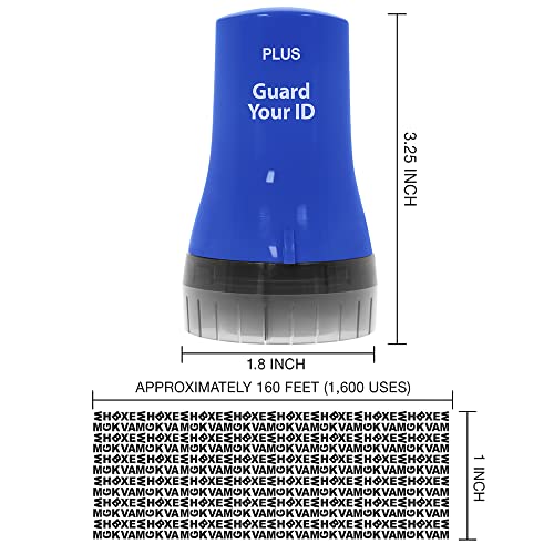 Wide Advanced ID Roller Stamp by Guard Your ID, Privacy Protection and Identity Theft Prevention, As Seen on TV (3-Pack, Blue, Pink, Purple)