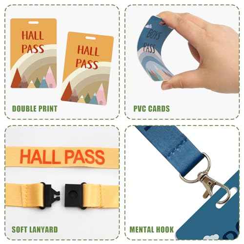 WorldBazaar Hall Passes Lanyards School Passes for Classrooms Set of 6 Lanyards Moving Mountains Bathroom Pass for Student Library Office Nurse Boy Girl Teacher Lanyard School Supplies