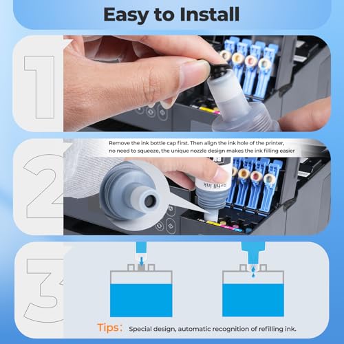 542 Ink Refill Bottles ET-5150 ET-5170 ET-5180 ET-5850 ET-16600 Replacement for 542 Ink ET-5800 ET-16650 ET-5880 ET5850 ET5150 ET5170 ET5180 5850 5800 5880 Printer, 5 PACK (2Black Cyan Magenta Yellow)