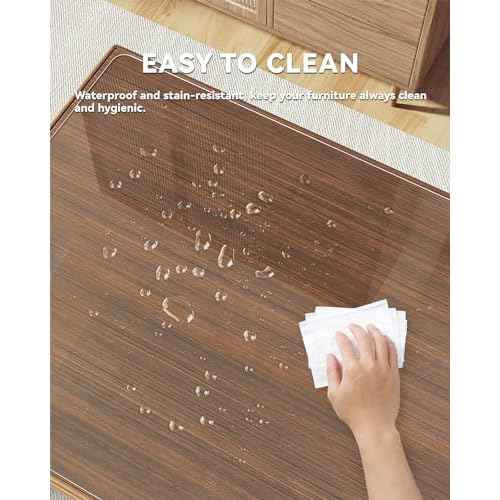 Oterri Clear Writing Desk Pad, 36¡¯¡¯x60¡± Heat Resistant Waterproof PVC Round Edge Durable Desk Protect Mat, Anti-Static Writing Mat Table Protector