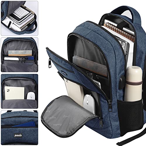 Paude Backpack School, Laptop, Bookbag for Teen Boys 15.6 Inch College, Business, Work, Travel (Blue, 15.6 inch)